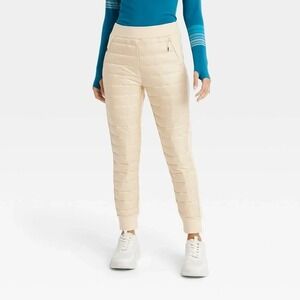 A-15 JoyLab Women's Quilted Puffer Pants – Ivory – Size XS